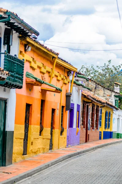 stock photo colorful colonial buildings in bogota